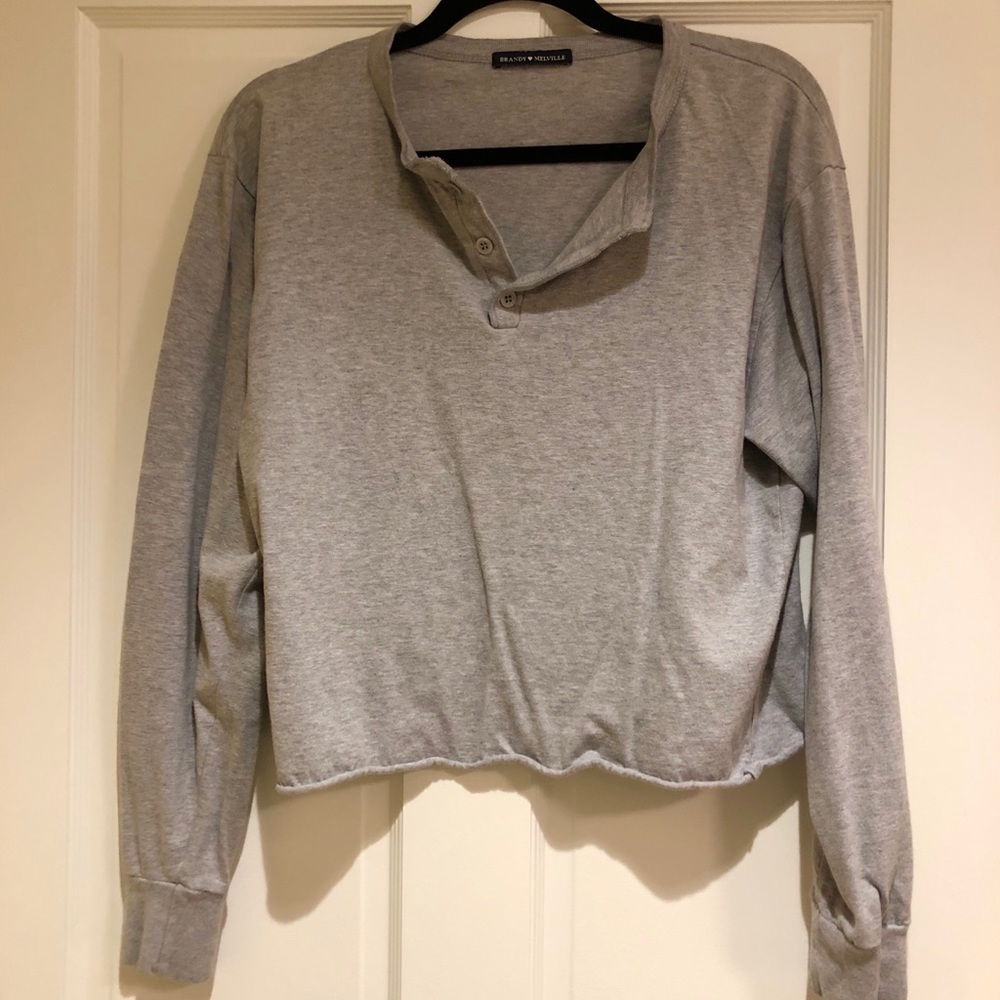 Brandy Melville - gray long sleeve t-shirt